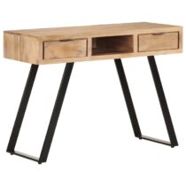 vidaXL Bureau met natuurlijke randen 110x50x75 cm massief acaciahout Bureau Bruin Hout