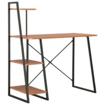 vidaXL Bureau met schappen 102x50x117 cm zwart en bruin Bureau Bruin Hout