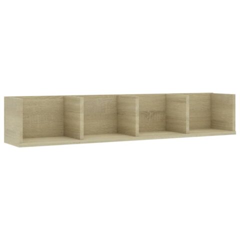 vidaXL Cd-wandschap 100x18x18 cm spaanplaat sonoma eikenkleurig Wanddecoratie Beige Hout