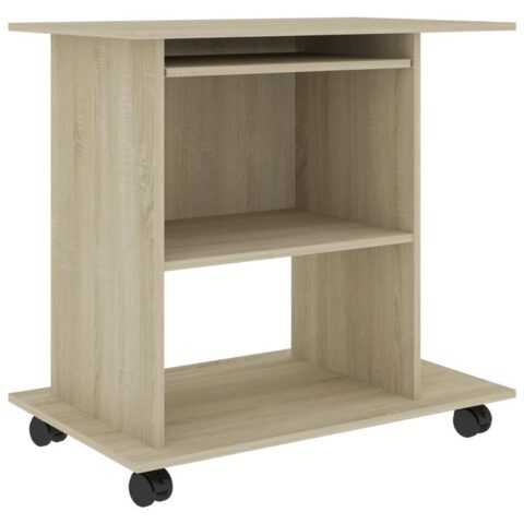 vidaXL Computerbureau 80x50x75 cm spaanplaat sonoma eikenkleurig Bureau Bruin Hout