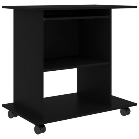 vidaXL Computerbureau 80x50x75 cm spaanplaat zwart Bureau Zwart Hout