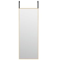 vidaXL Deurspiegel 30x80 cm glas en aluminium goudkleurig Spiegel Goud Aluminium