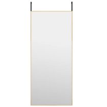 vidaXL Deurspiegel 40x100 cm glas en aluminium goudkleurig Spiegel Goud Aluminium