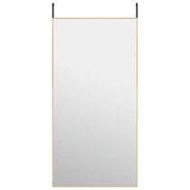 vidaXL Deurspiegel 50x100 cm glas en aluminium goudkleurig Spiegel Goud Aluminium