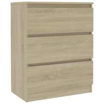 vidaXL Dressoir 60x35x76 cm bewerkt hout sonoma eikenkleurig Kasten Bruin Hout