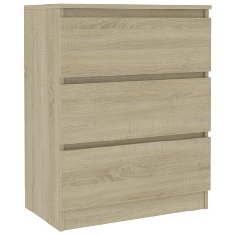 vidaXL Dressoir 60x35x76 cm bewerkt hout sonoma eikenkleurig Kasten Bruin Hout