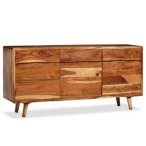 vidaXL Dressoir met bewerkte deuren 160x40x75 cm massief hout Kasten Bruin Hout