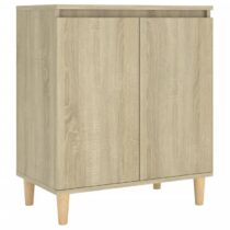 vidaXL Dressoir met houten poten 60x35x70 cm spaanplaat sonoma eiken Kasten Bruin Hout