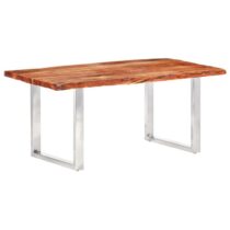 vidaXL Eetkamertafel met natuurlijke randen 6 cm 200 cm acaciahout Tafels Bruin Hout