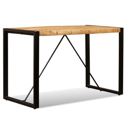 vidaXL Eettafel 120 cm massief ruw mangohout Tafels Bruin Hout