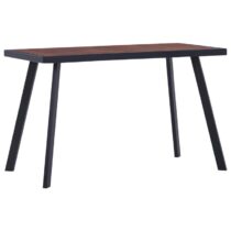 vidaXL Eettafel 120x60x75 cm MDF donkerhoutkleurig en zwart Tafels Zwart MDF