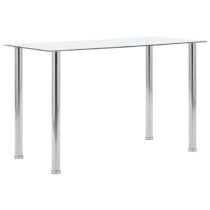 vidaXL Eettafel 120x60x75 cm gehard glas transparant Tafels Transparant RVS