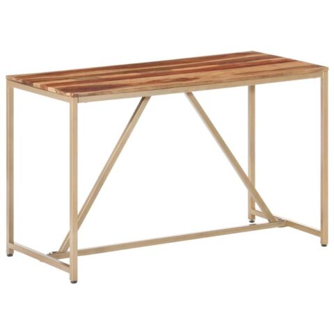 vidaXL Eettafel 120x60x76 cm massief sheeshamhout Tafels Bruin Hout