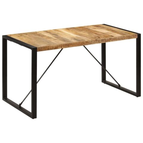 vidaXL Eettafel 140x70x75 cm massief mangohout Tafels Bruin Hout