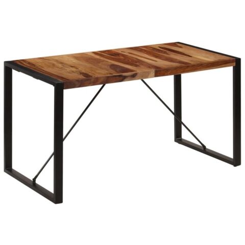 vidaXL Eettafel 140x70x75 cm massief sheeshamhout Tafels Bruin Hout