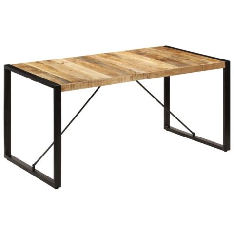 vidaXL Eettafel 160x80x75 cm massief mangohout Tafels Bruin Hout