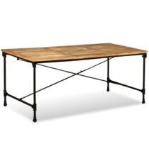 vidaXL Eettafel 180 cm massief mangohout Tafels Bruin Hout