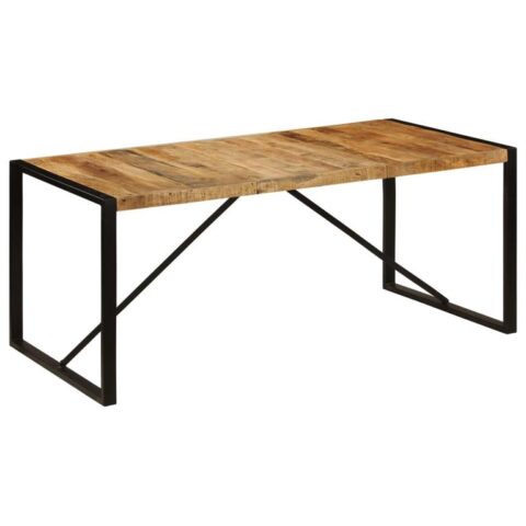 vidaXL Eettafel 180 cm massief ruw mangohout Tafels Bruin Hout