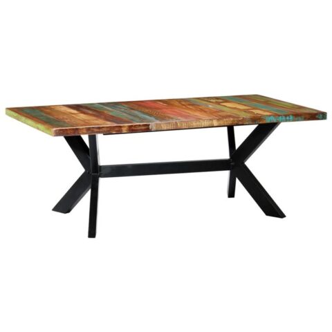 vidaXL Eettafel 200x100x75 cm massief gerecycled hout Tafels Multicolor Hout