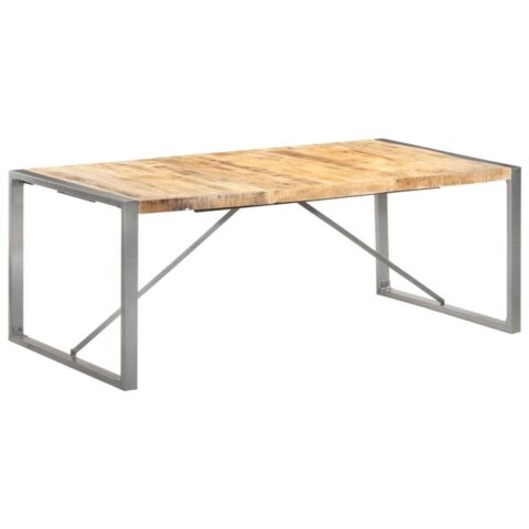 vidaXL Eettafel 200x100x75 cm massief ruw mangohout Tafels Bruin Hout