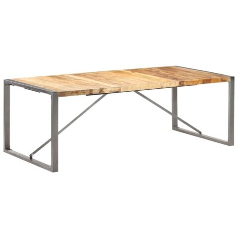 vidaXL Eettafel 220x100x75 cm massief ruw mangohout Tafels Bruin Hout