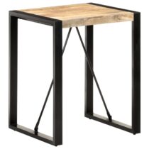 vidaXL Eettafel 60x60x75 cm massief ruw mangohout Tafels Zwart Hout