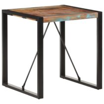 vidaXL Eettafel 70x70x75 cm massief gerecycled hout Tafels Zwart Hout