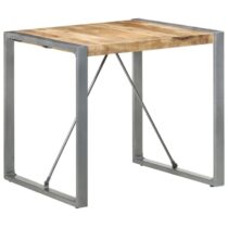 vidaXL Eettafel 80x80x75 cm ruw mangohout Tafels Bruin Hout