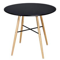 vidaXL Eettafel rond MDF zwart Tafels Zwart MDF