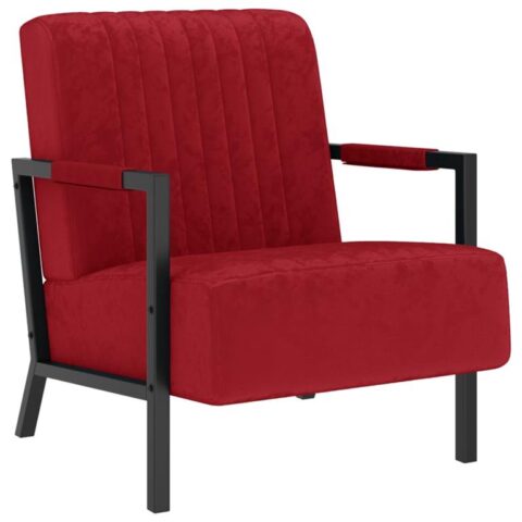 vidaXL Fauteuil fluweel wijnrood Stoelen Rood Fluweel