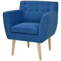 vidaXL Fauteuil stof blauw Stoelen Blauw Kunststof