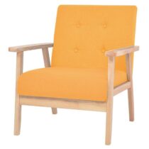 vidaXL Fauteuil stof geel Stoelen Geel Hout