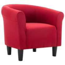 vidaXL Fauteuil stof wijnrood Stoelen Rood Kunststof