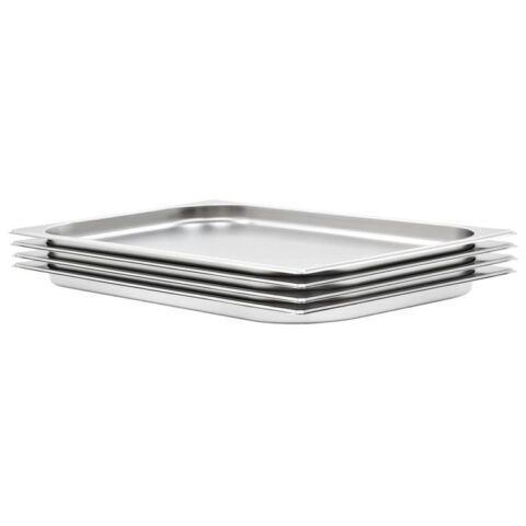 vidaXL Gastronormbakken 4 st GN 1/1 20 mm roestvrij staal Tafelaccessoires Zilver RVS