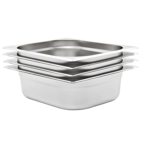 vidaXL Gastronormbakken 4 st GN 1/2 100 mm roestvrij staal Tafelaccessoires Zilver RVS