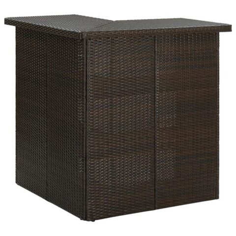 vidaXL Hoekbartafel 100x50x105 cm poly rattan bruin Tafels Bruin Polyamide