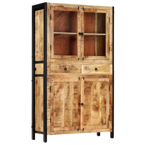 vidaXL Hoge kast 100x40x175 cm massief mangohout Kasten Bruin Hout