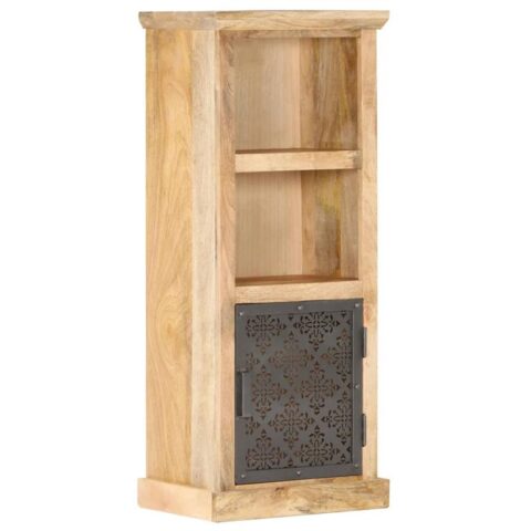 vidaXL Hoge kast met deur 45x32x110 cm massief mangohout Kasten Zwart Hout