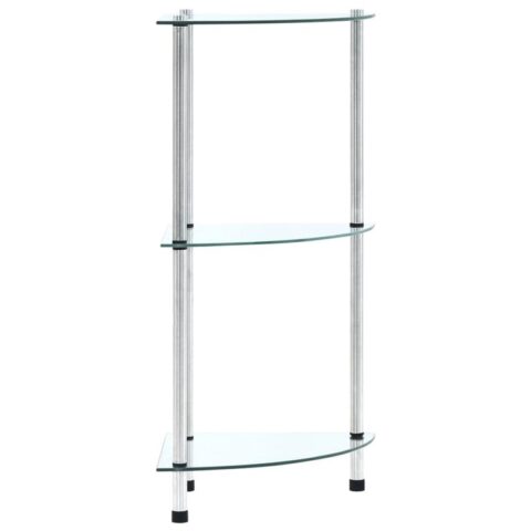 vidaXL Kastje 3-laags 30x30x67 cm gehard glas transparant Kasten Transparant Glas