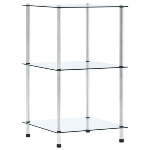 vidaXL Kastje 3-laags 40x40x67 cm gehard glas transparant Kasten Transparant Glas