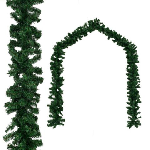 vidaXL Kerstslinger 20 m PVC Kerstdecoratie Groen PVC