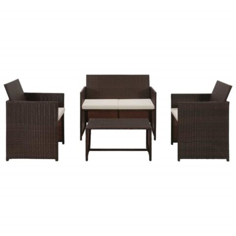 vidaXL Loungeset poly rattan bruin 8-delig Tuinmeubelen Bruin