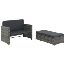 vidaXL Loungeset poly rattan grijs 5-delig Tuinmeubelen Grijs