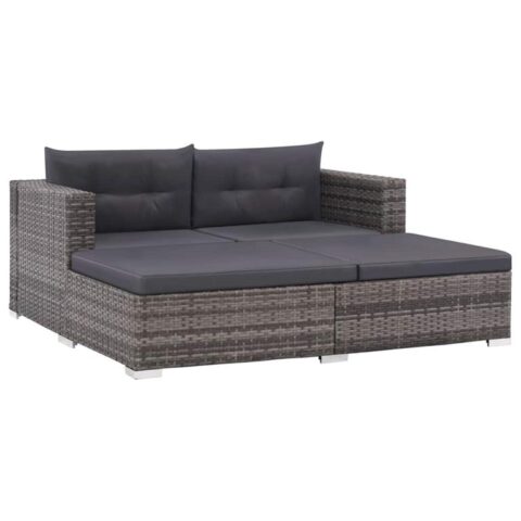 vidaXL Loungeset poly rattan grijs 8-delig Tuinmeubelen Grijs