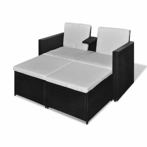 vidaXL Loungeset poly rattan zwart 8-delig Tuinmeubelen Zwart