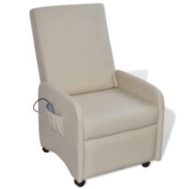 vidaXL Massagestoel kunstleer crème Stoelen Crème Kunstleer