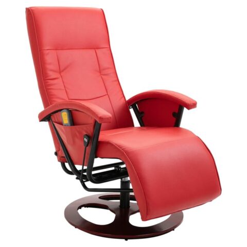 vidaXL Massagestoel kunstleer rood Stoelen Rood Kunstleer