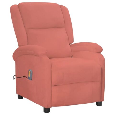 vidaXL Massagestoel verstelbaar fluweel roze Stoelen Roze Fluweel