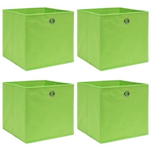 vidaXL Opbergboxen 4 st 32x32x32 cm stof groen Opbergen Groen Natuurlijk materiaal