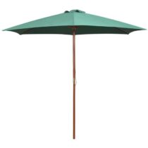 vidaXL Parasol 270x270 cm houten paal groen Zonwering Groen Hout